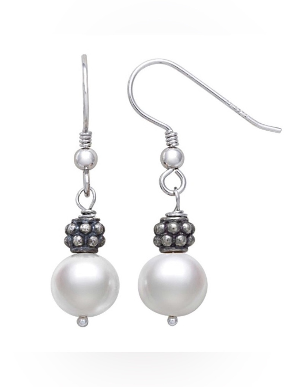 Giani Bernini Cultured Freshwater Pearl in Sterling Silver Dangle Earrings